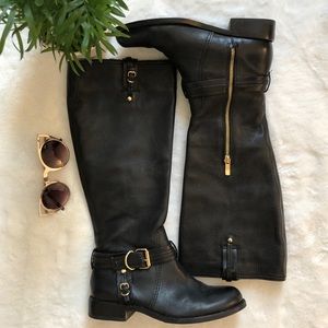 Vince Camuto Black Leather Kabo Boots